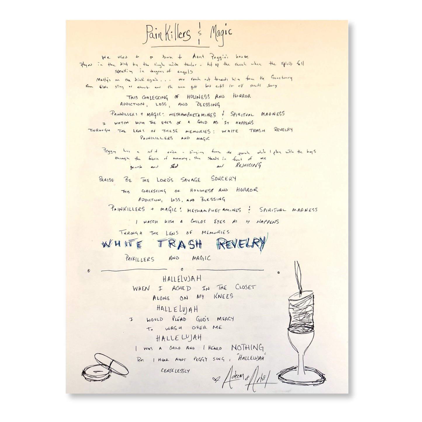 Handwritten Lyrics: Painkillers & Magic