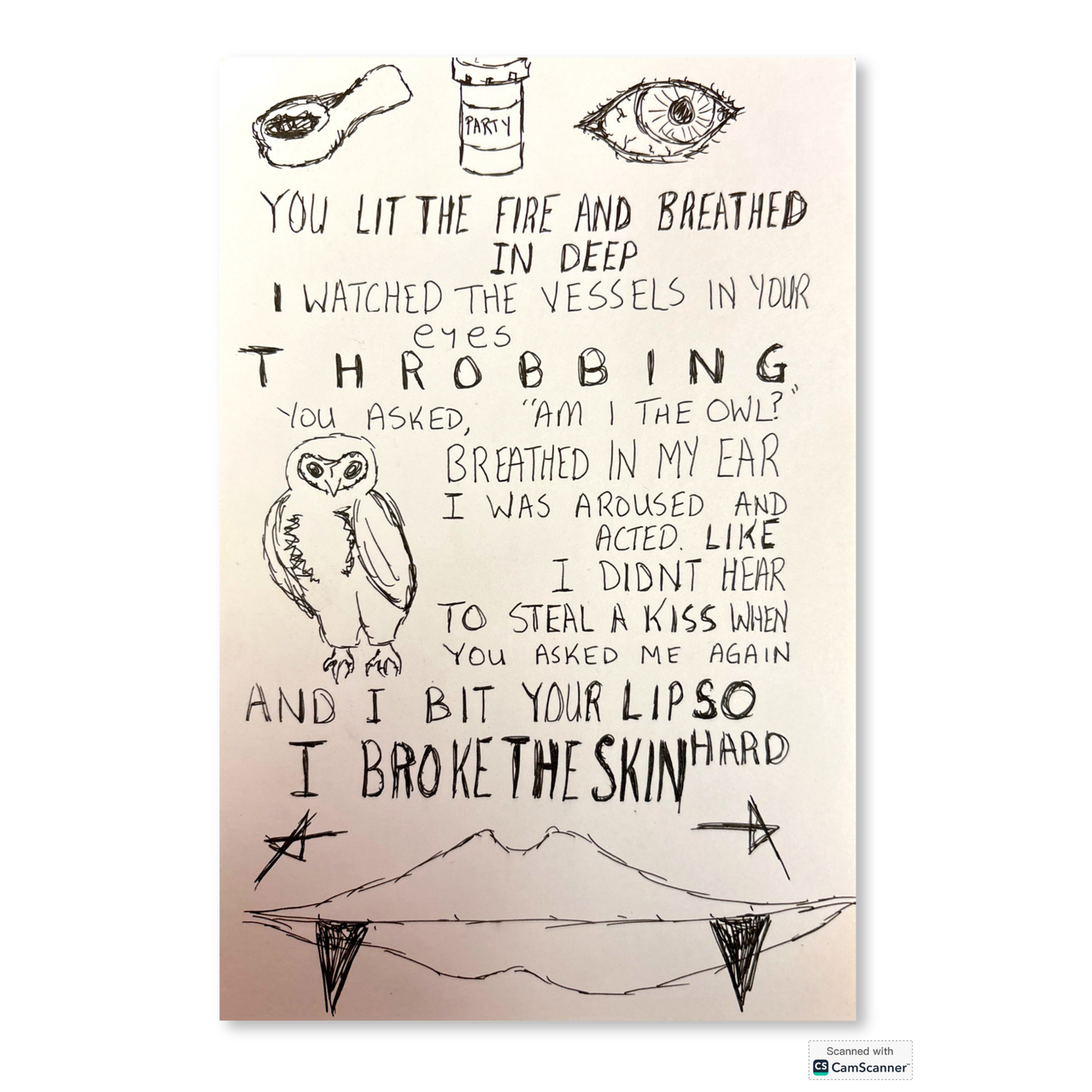 Handwritten Lyrics: Imagine We Are Infinite (PCP)