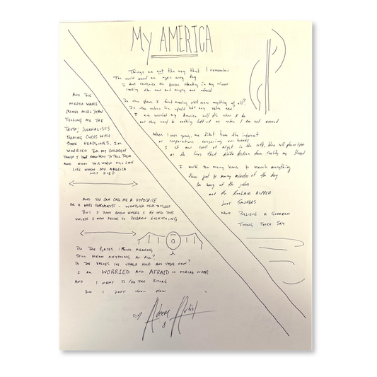 Handwritten Lyrics: My America